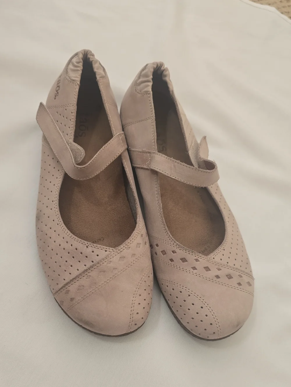 Taos Footwear Taupe Suede Mary Jane‎ Flats